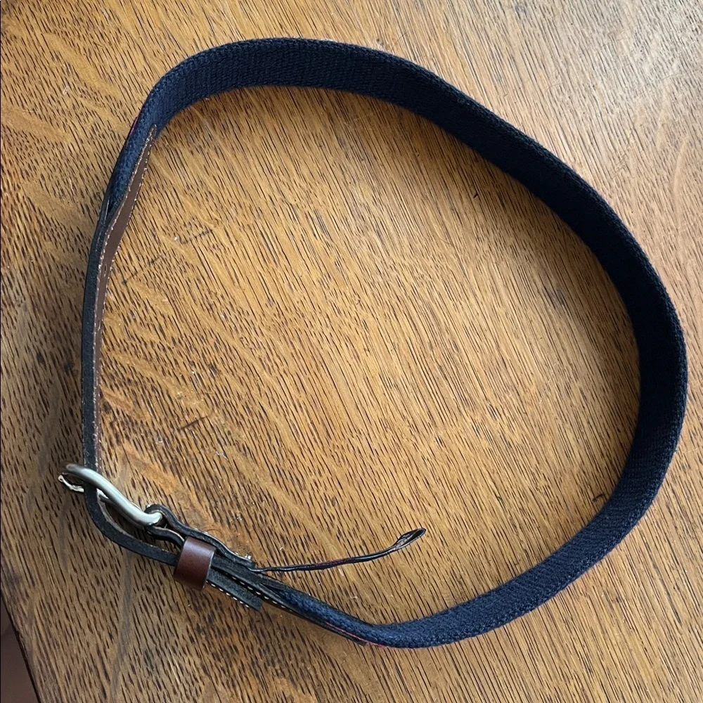 Vineyard Vines‎ Santa Hammock Mai Tie Canvas Leather Palm Christmas Belt Size 24